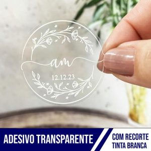 Adesivo Transparente Impressão Branco + Recorte