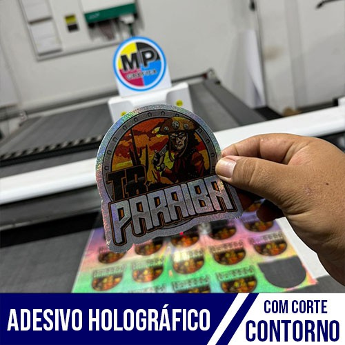 Adesivo Holográfico UV com corte contorno